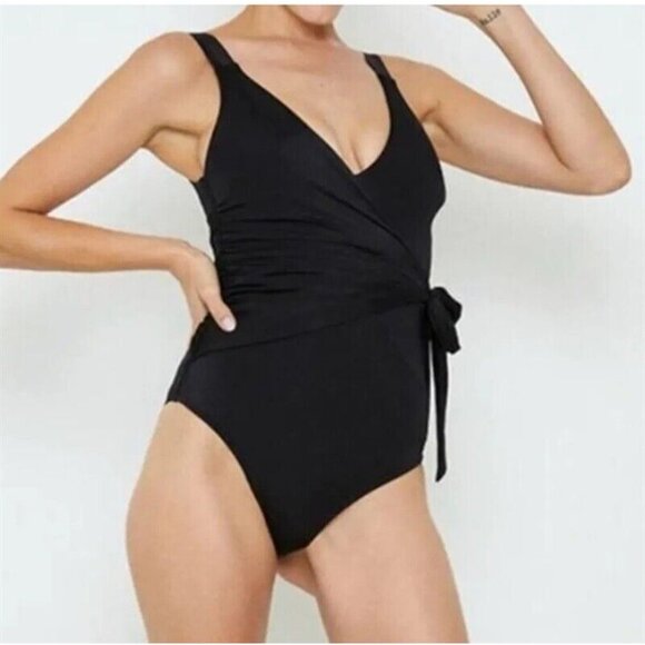 NWT HAH XS Hot as Hell Wrap It Up 1Pc Swimsuit Black 118936 - Picture 1 of 2